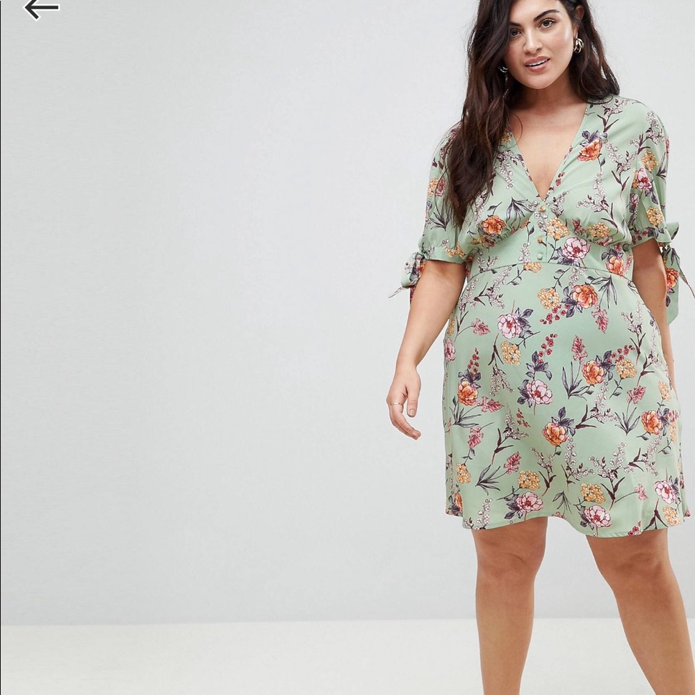 Asos curve mint A-line floral sundress